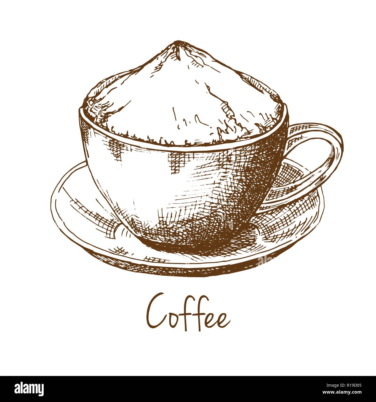 Hand drawn coffee cup vector by iwant61 on VectorStock  Coffee cup drawing  Coffee cup tattoo Coffee cup art