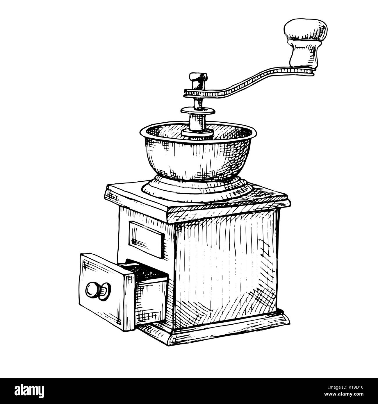 Antique coffee grinder Stock Vector Images Alamy