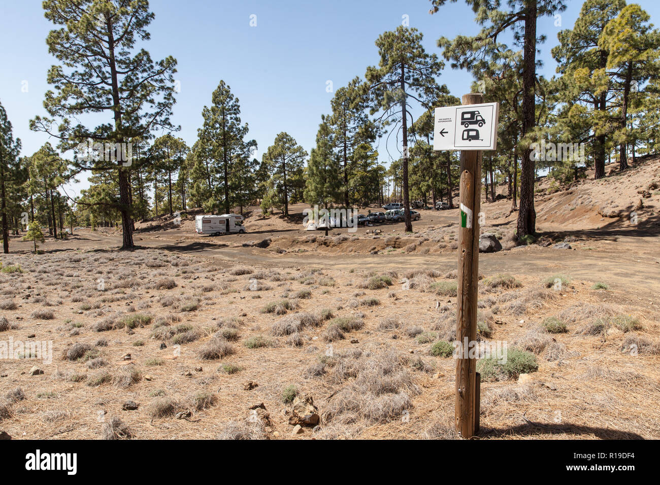 Chio recreation area and campsite (Tenerife island Stock Photo Alamy