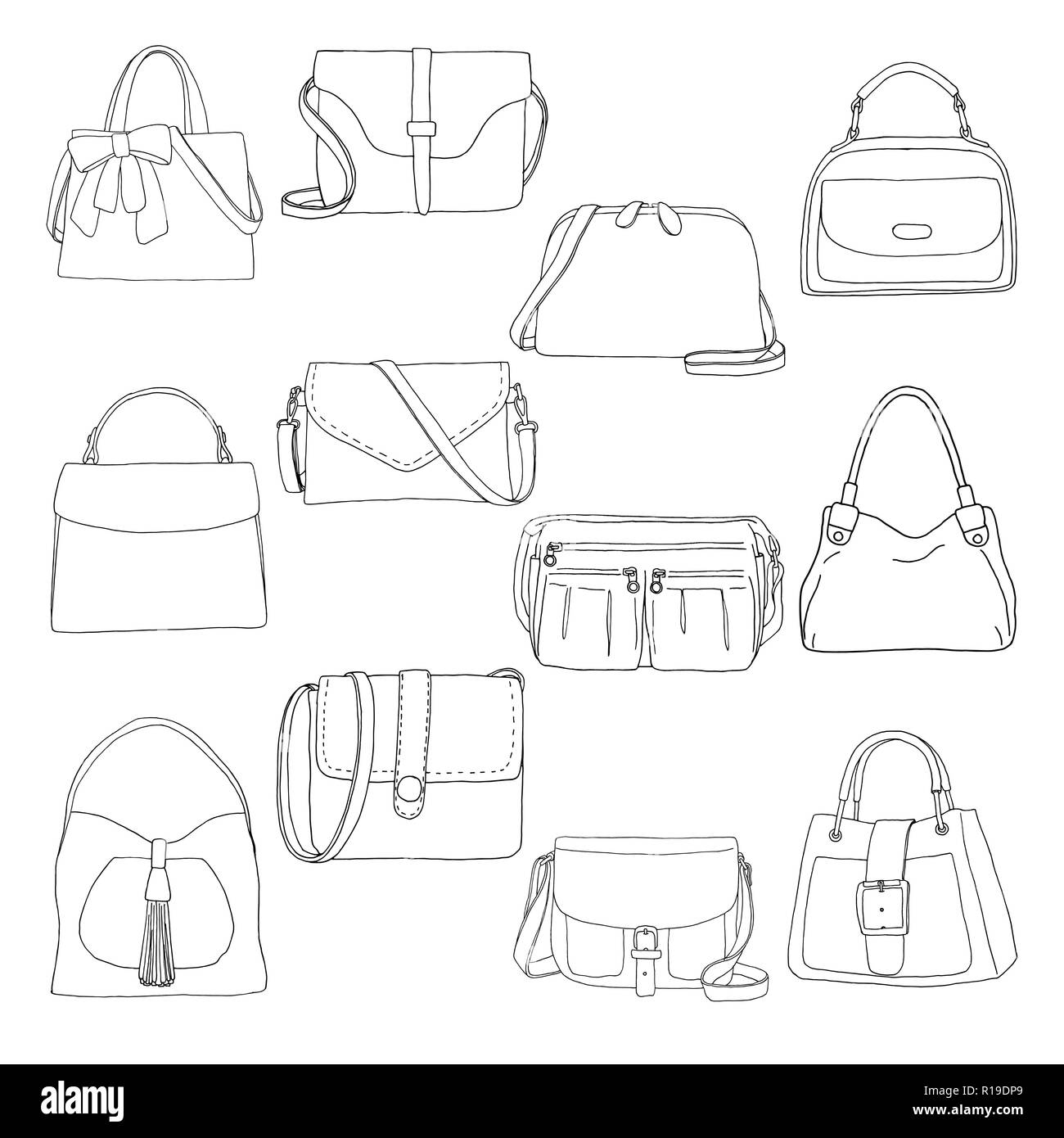 Female handbag sketch icon Royalty Free Vector Image