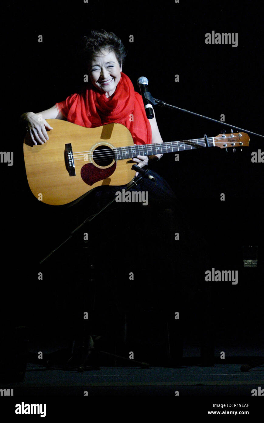 Tokiko Kato, Japanese singer and Goodwill Ambassador for the United Nations Environment Programme, performing live in concert at Sydney Congress Hall. Sydney, Australia. 20.08.08. Stock Photo