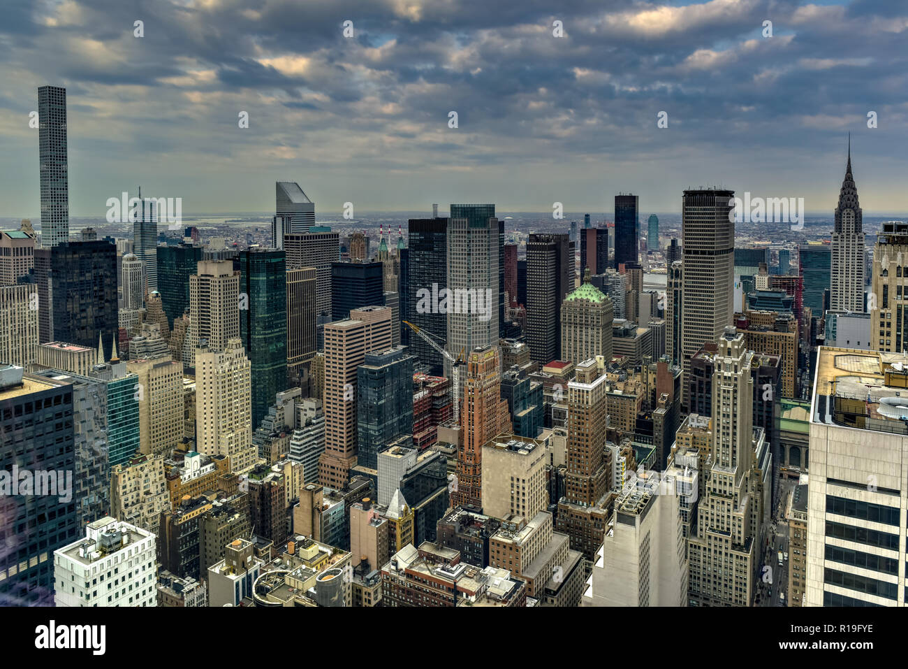 Aerial view of Midtown and Downtown Manhattan, New York City Stock ...