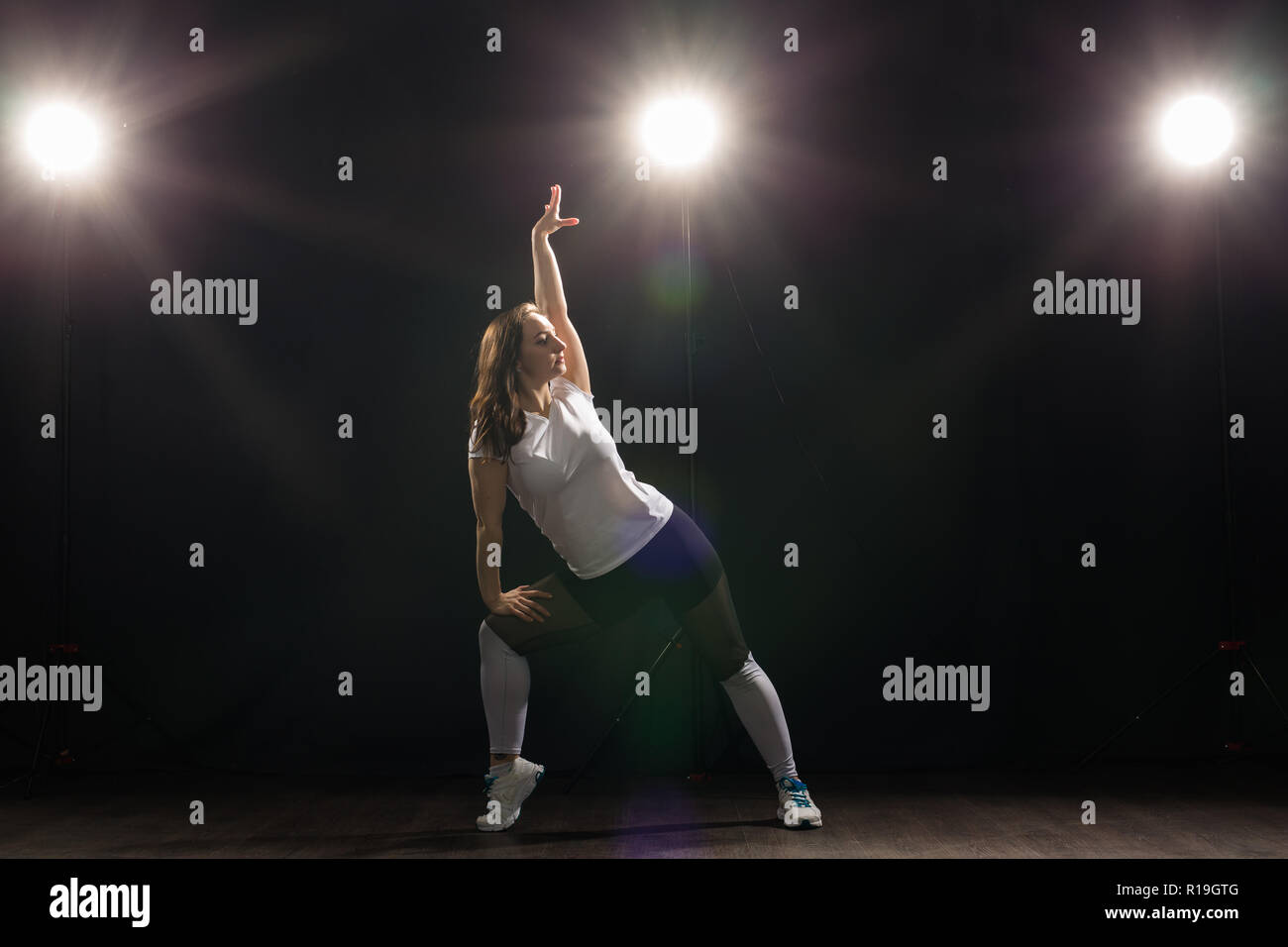 Dance, hiphop, jazz funk and people concept flexible young woman