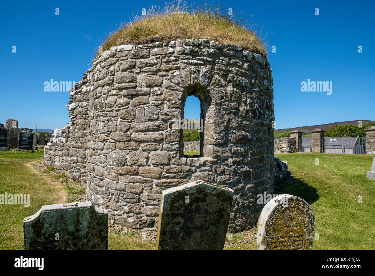 Orphir Round Church, Orkney. Stock Photo