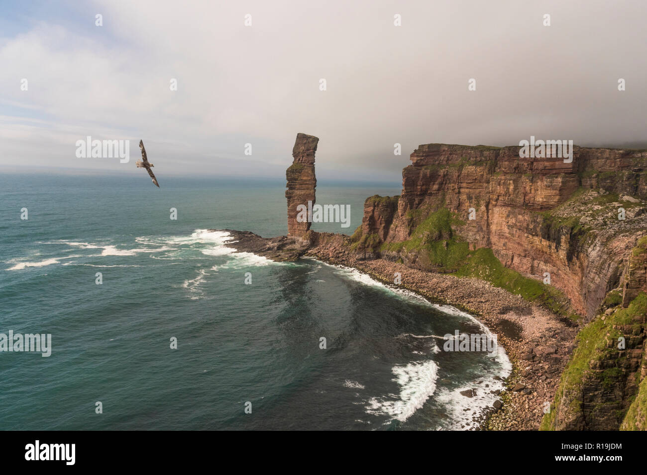 Cliffs by Old man of Hoy, orkney Stock Photo