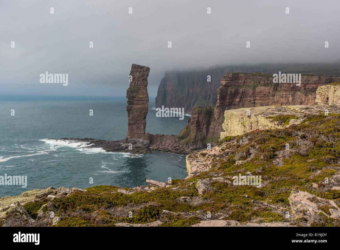 Cliffs by Old man of Hoy, orkney Stock Photo
