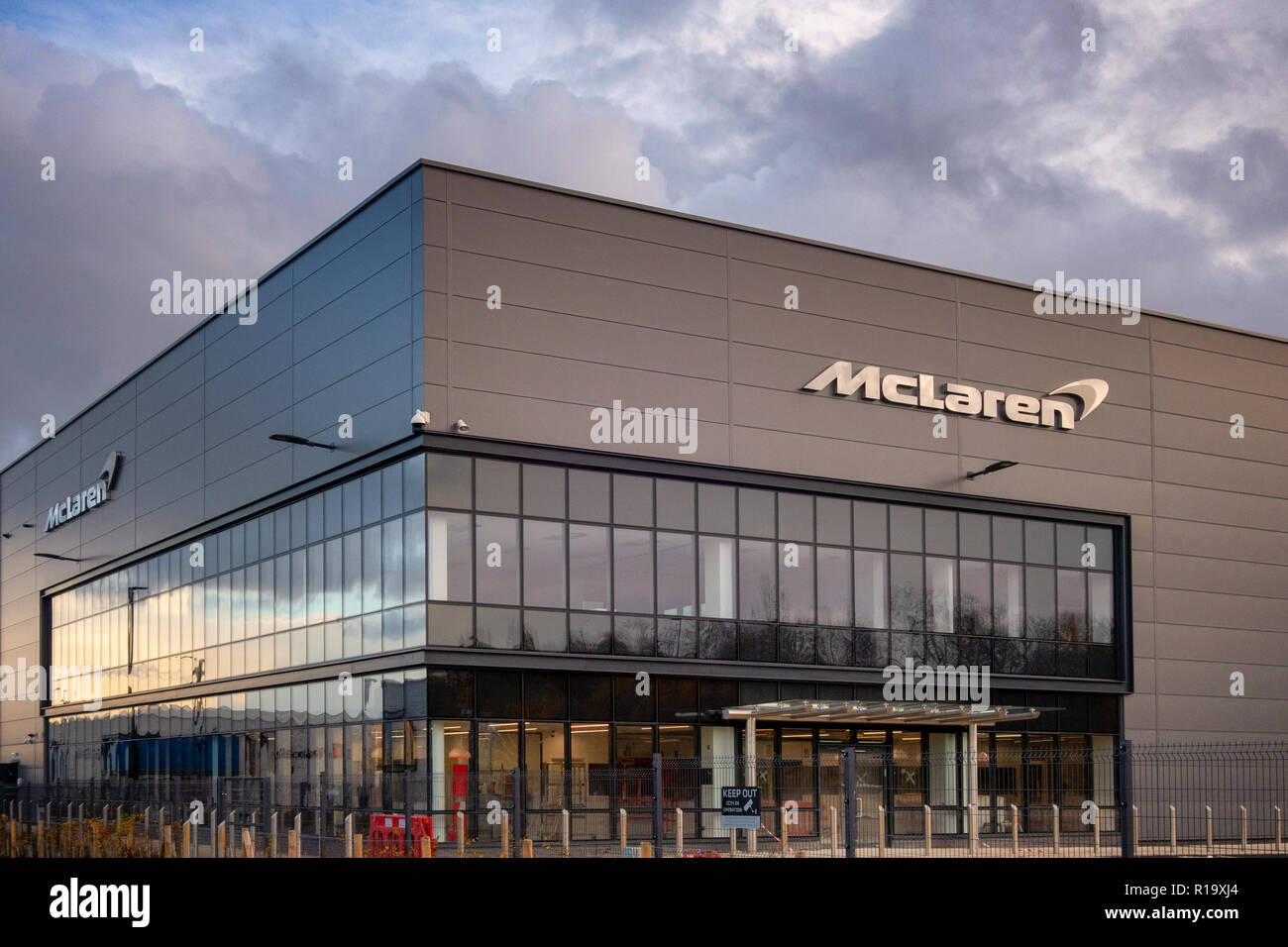 Dramatic images and sky at the new McLaren car factory building on the AMRC at Sheffield / Rotherham Stock Photo