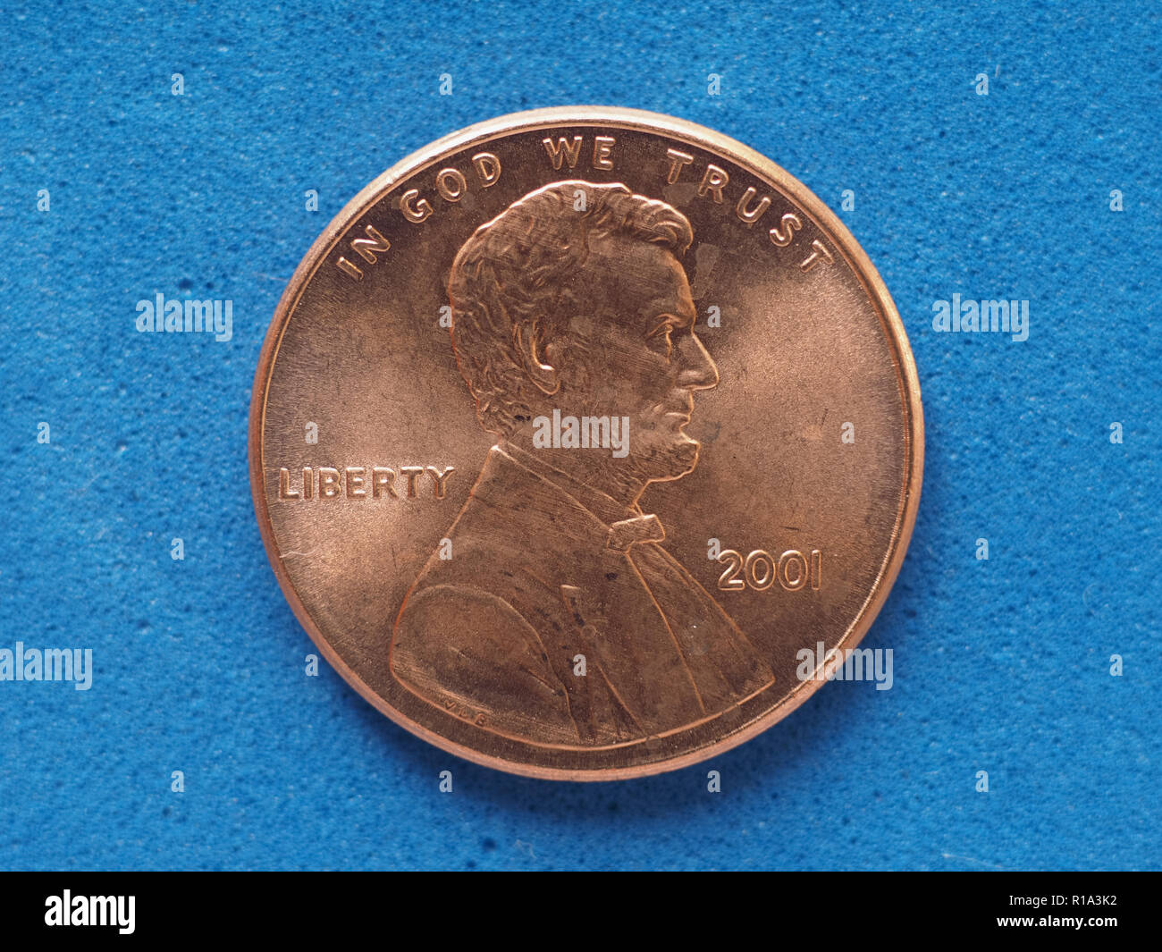 1 cent coin money (USD), currency of United States Stock Photo - Alamy
