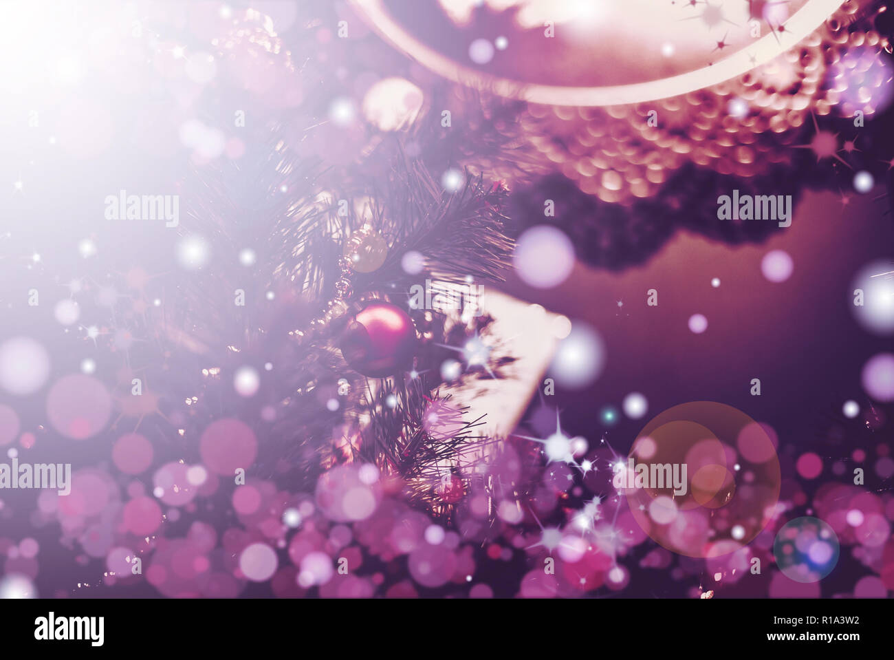 christmas background with bokeh light Stock Photo - Alamy