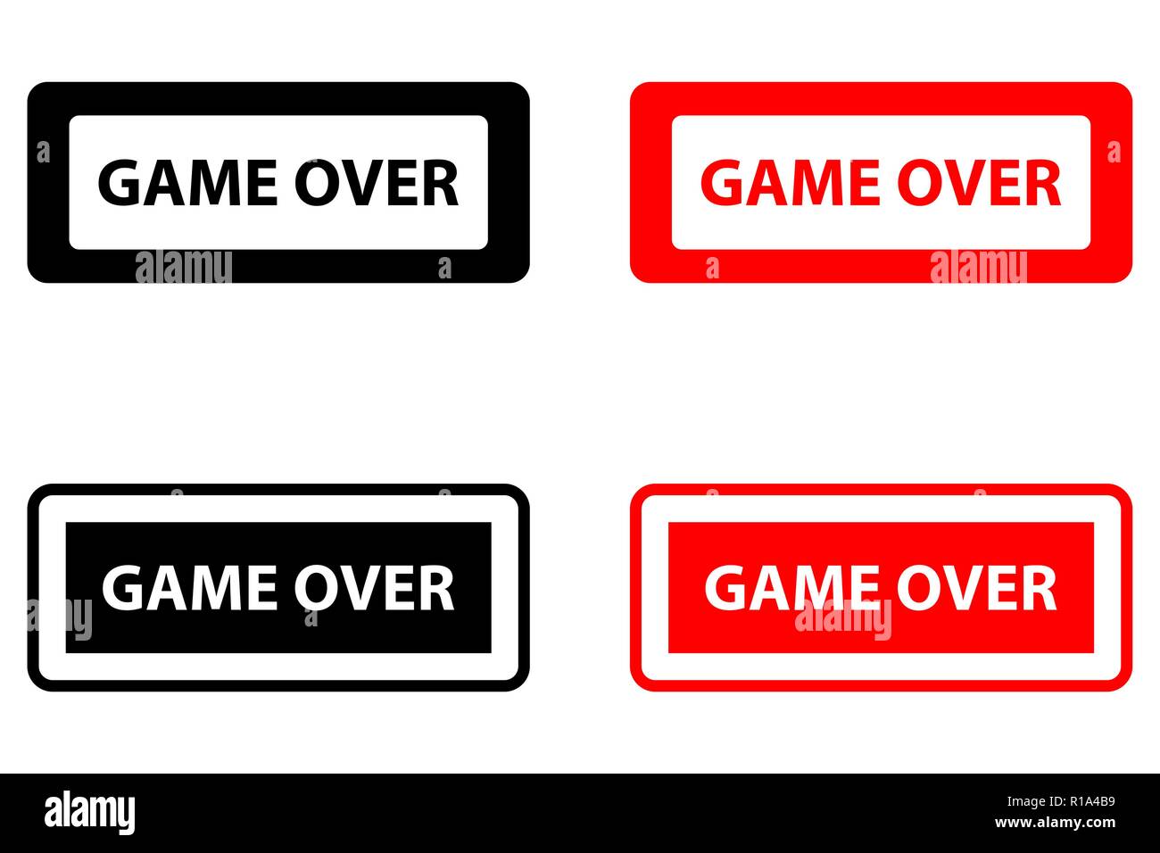 Game Over -  stamp - vector - black and red Stock Vector