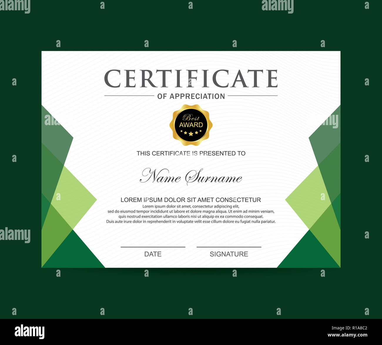 Modern trendy certificate template Stock Photo - Alamy