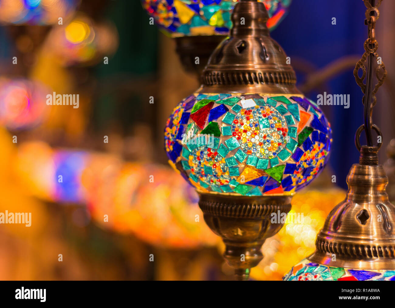 Arabic Traditional Light Lamp Ramadan Background Concepy Stock Photo