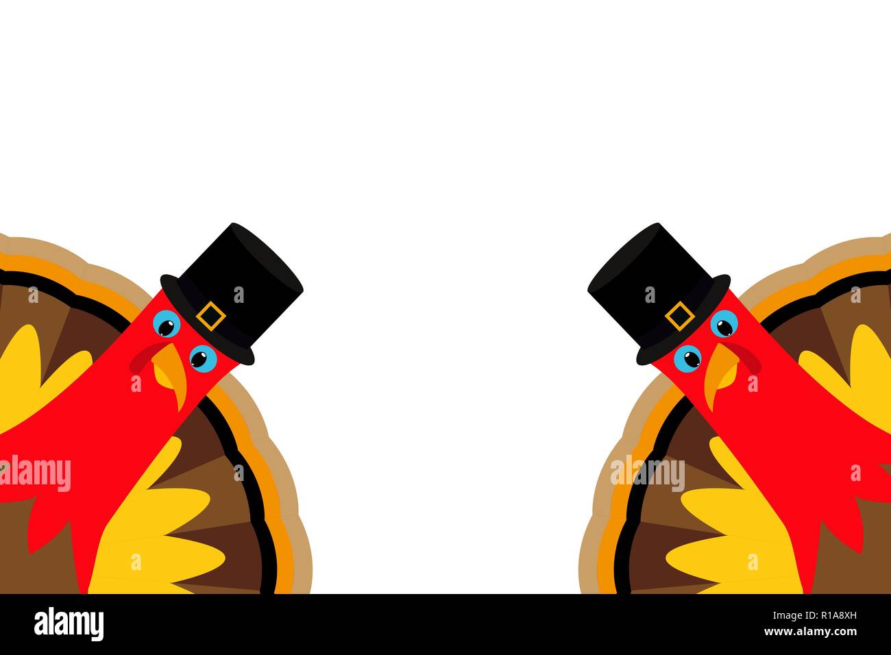 Two funny Thanksgiving turkey Stock Vector