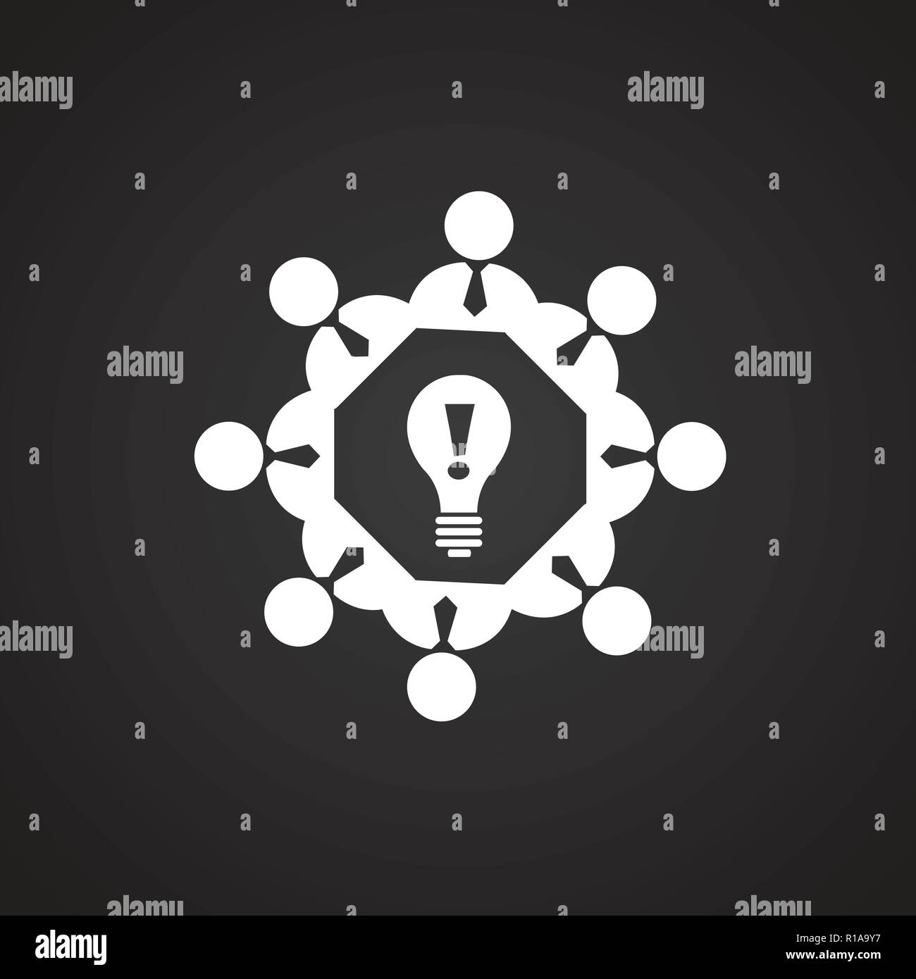 Team brainstorming on black background Stock Vector Image & Art - Alamy