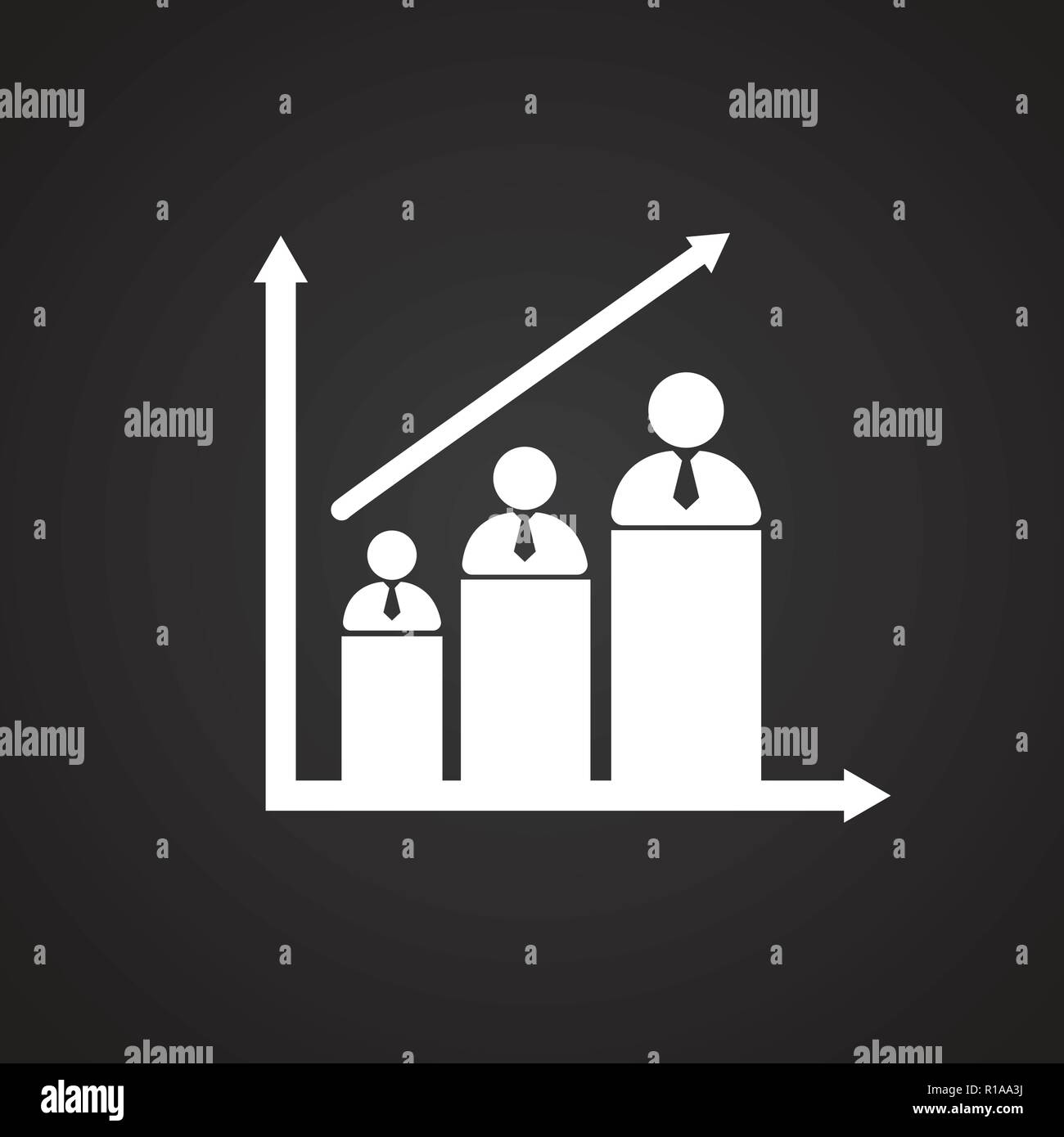Mentors achievements diagram on black background Stock Vector Image