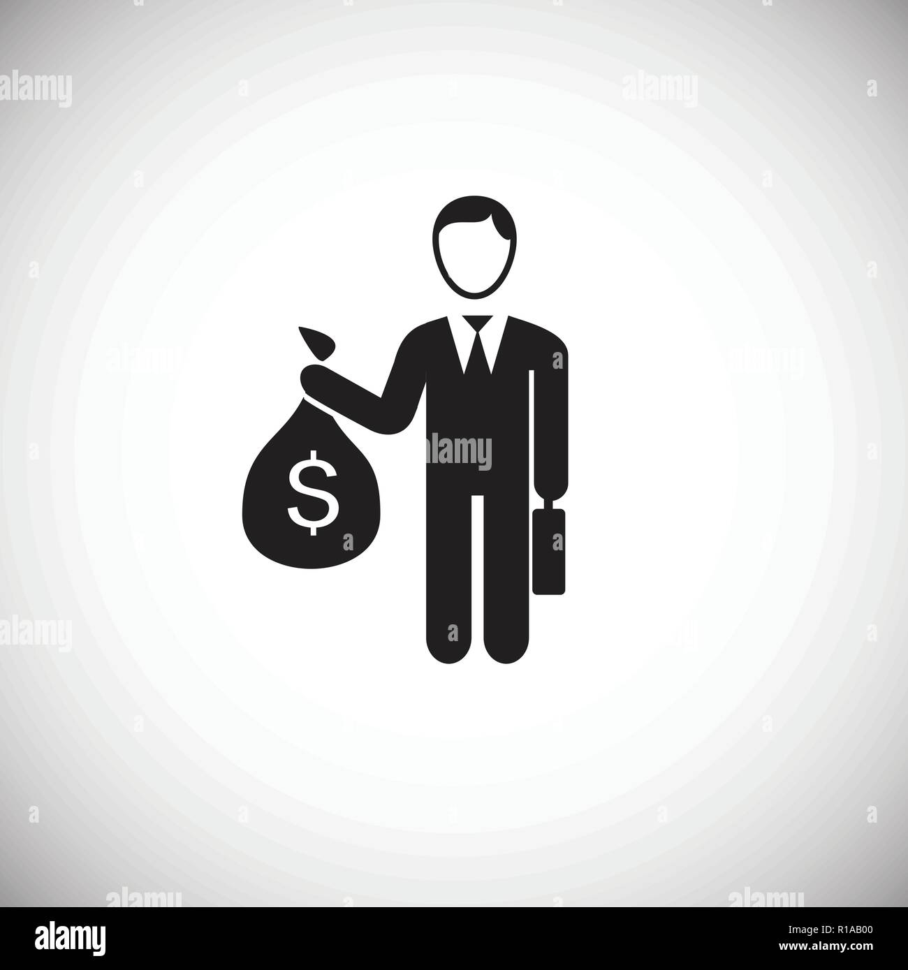 Businessman with money bag on white background Stock Vector Image & Art ...