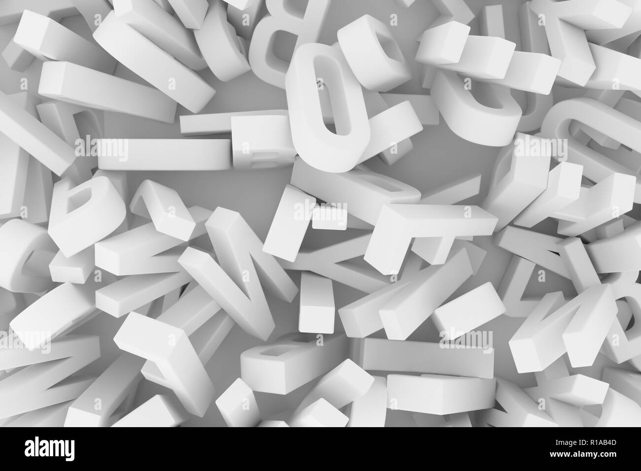Alphabet, letter of ABC. Good for web page, wallpaper, graphic design,  catalog, texture or background. Gray or black and white B&W 3D rendering.  Learn Stock Photo - Alamy