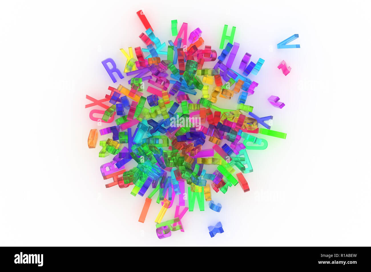Alphabet, letter of ABC. Good for web page, wallpaper, graphic design,  catalog, texture or background. Colorful transparent plastic or glass 3D  render Stock Photo - Alamy
