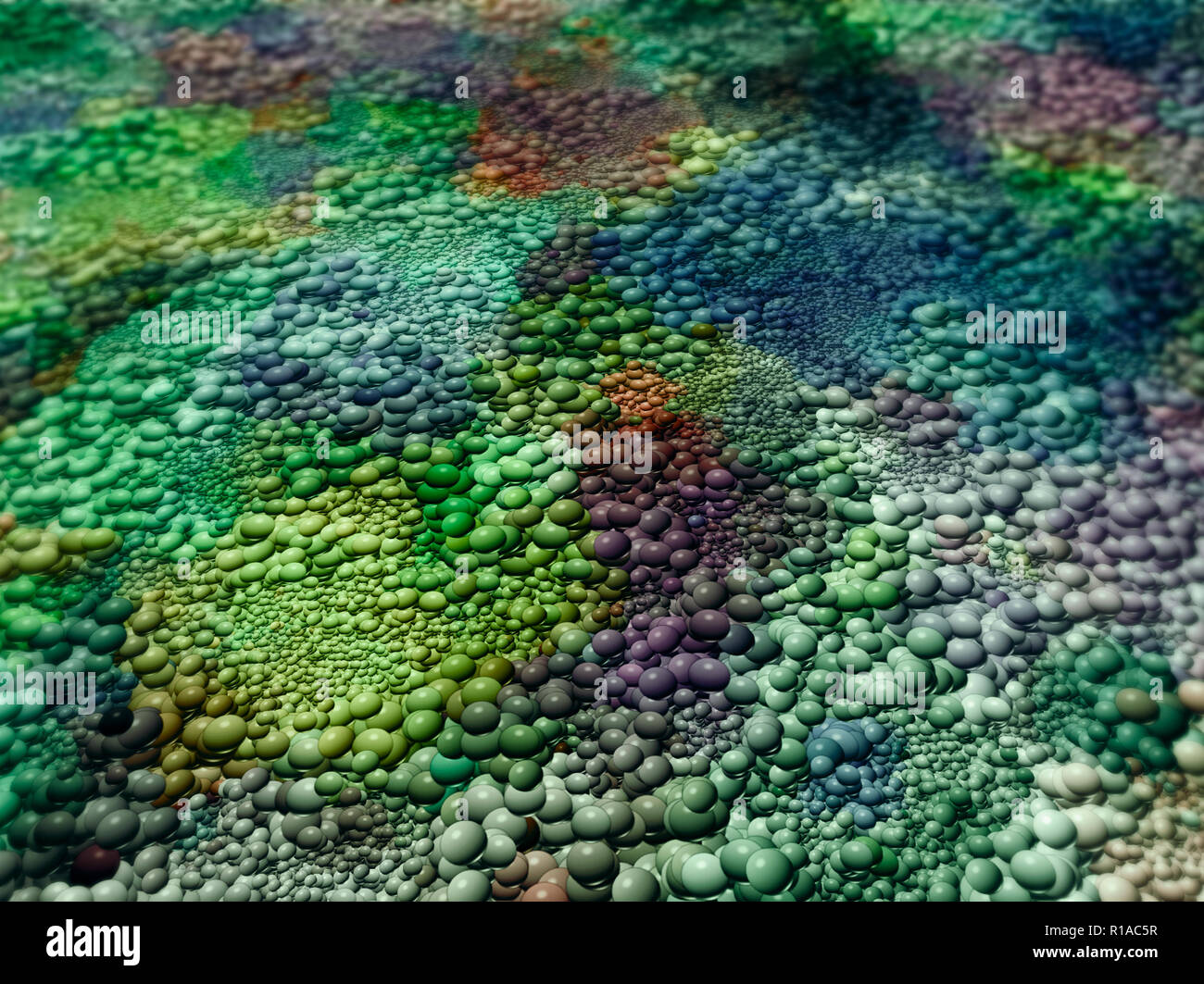 Microscopic Biodiversity - Microbiome - Abstract Illustration Stock Photo