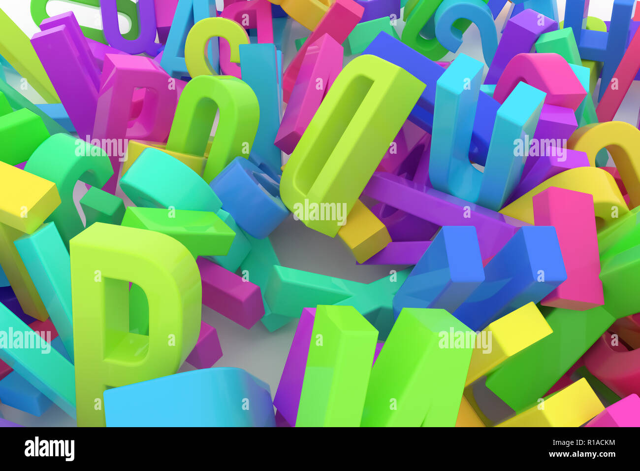 Decorative, illustrations CGI typography, letter of ABC, alphabet. Good for  design texture, background. Colorful 3D rendering. Creativity, wallpaper  Stock Photo - Alamy