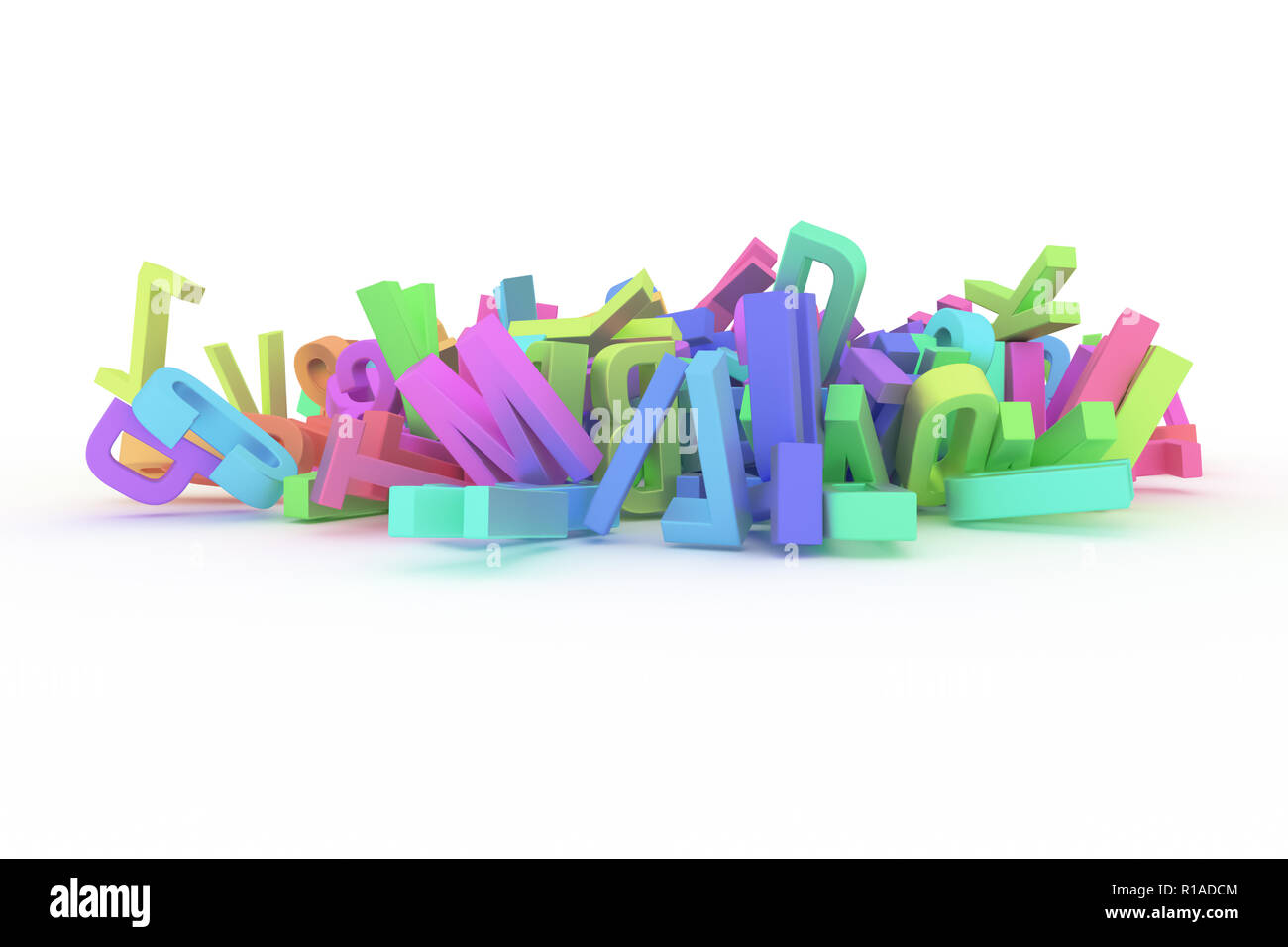 Abstract CGI typography, letter of ABC, alphabet. Good for web page,  wallpaper, graphic design, catalog, texture, background. Colorful 3D  rendering. B Stock Photo - Alamy
