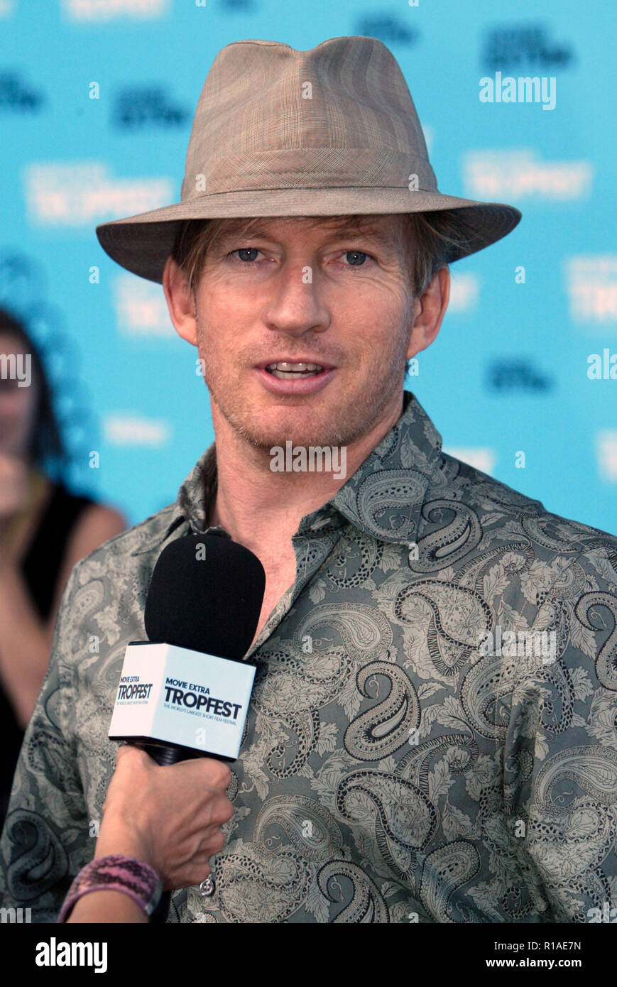 David Wenham  The Tropfest short film festival.   Each year, the films entered in Tropfest must feature a chosen theme, with the 2009 theme being Spring.   Sydney, Australia. 22.02.09. Stock Photo