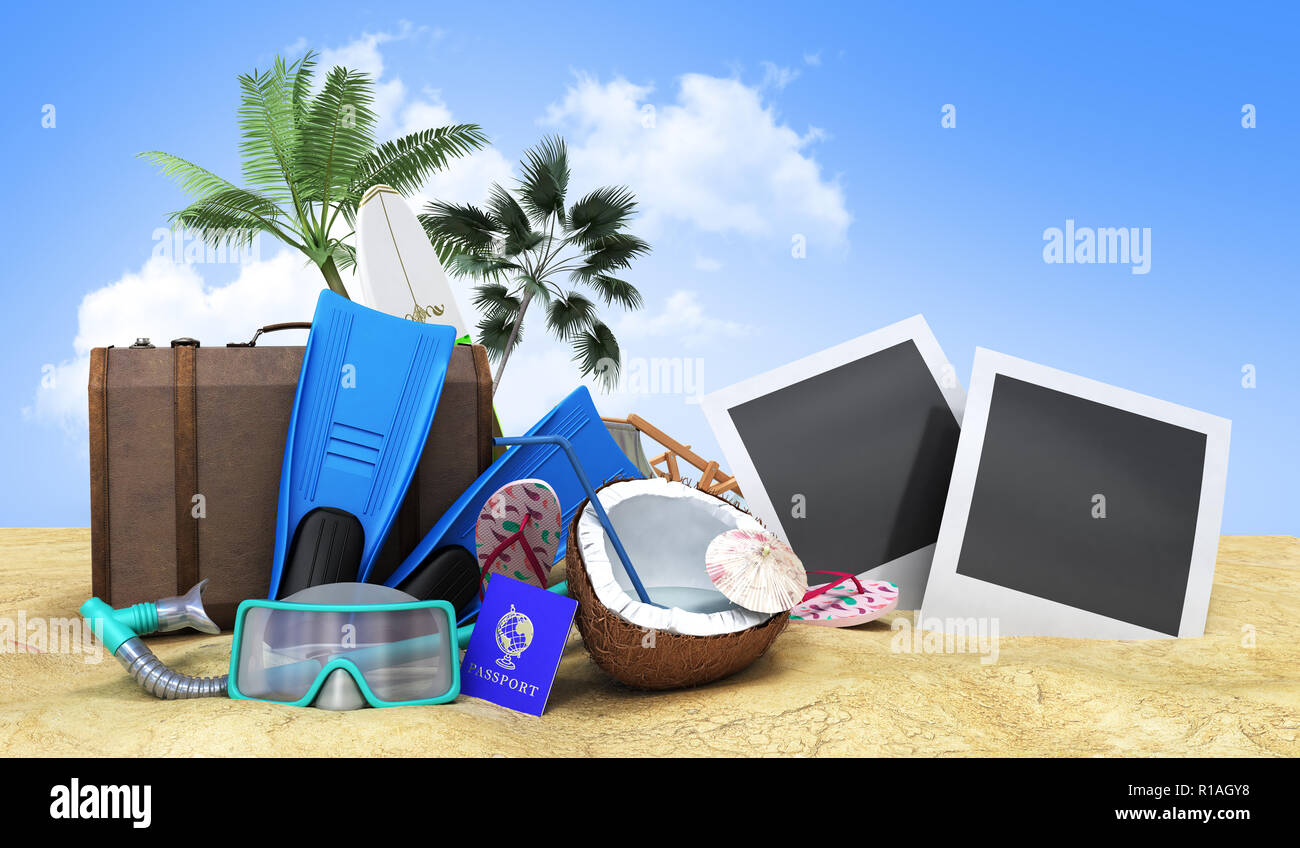 Tropical beach collage hi-res stock photography and images - Alamy