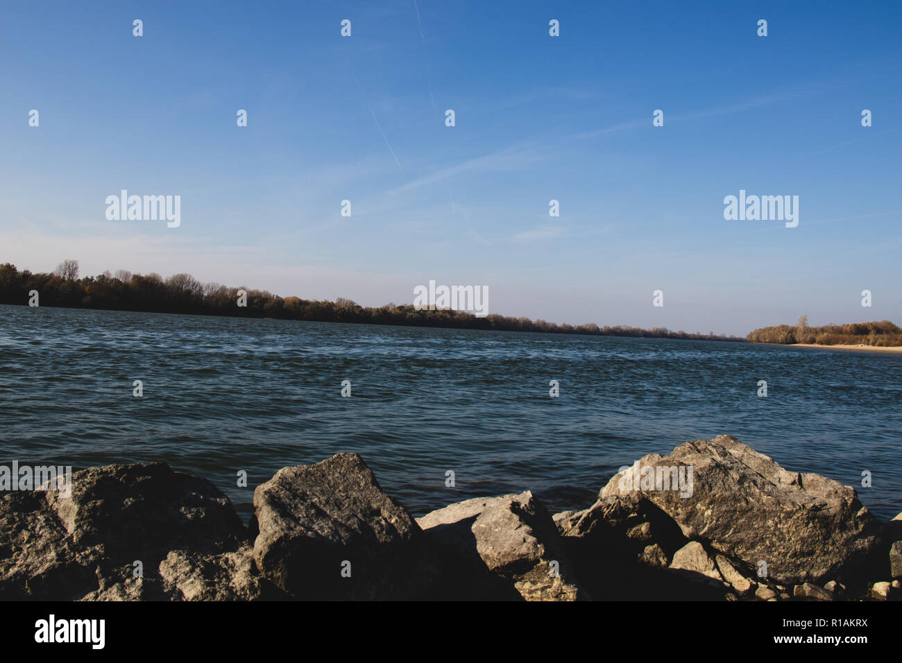 Danube at Kalocsa, Hungary. Stock Photo