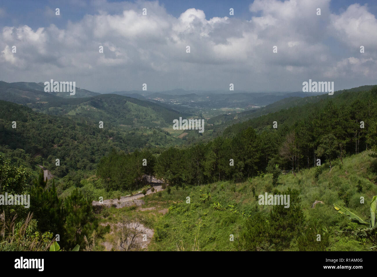 panorama of a mountain valley at dalat vietnam Stock Photo