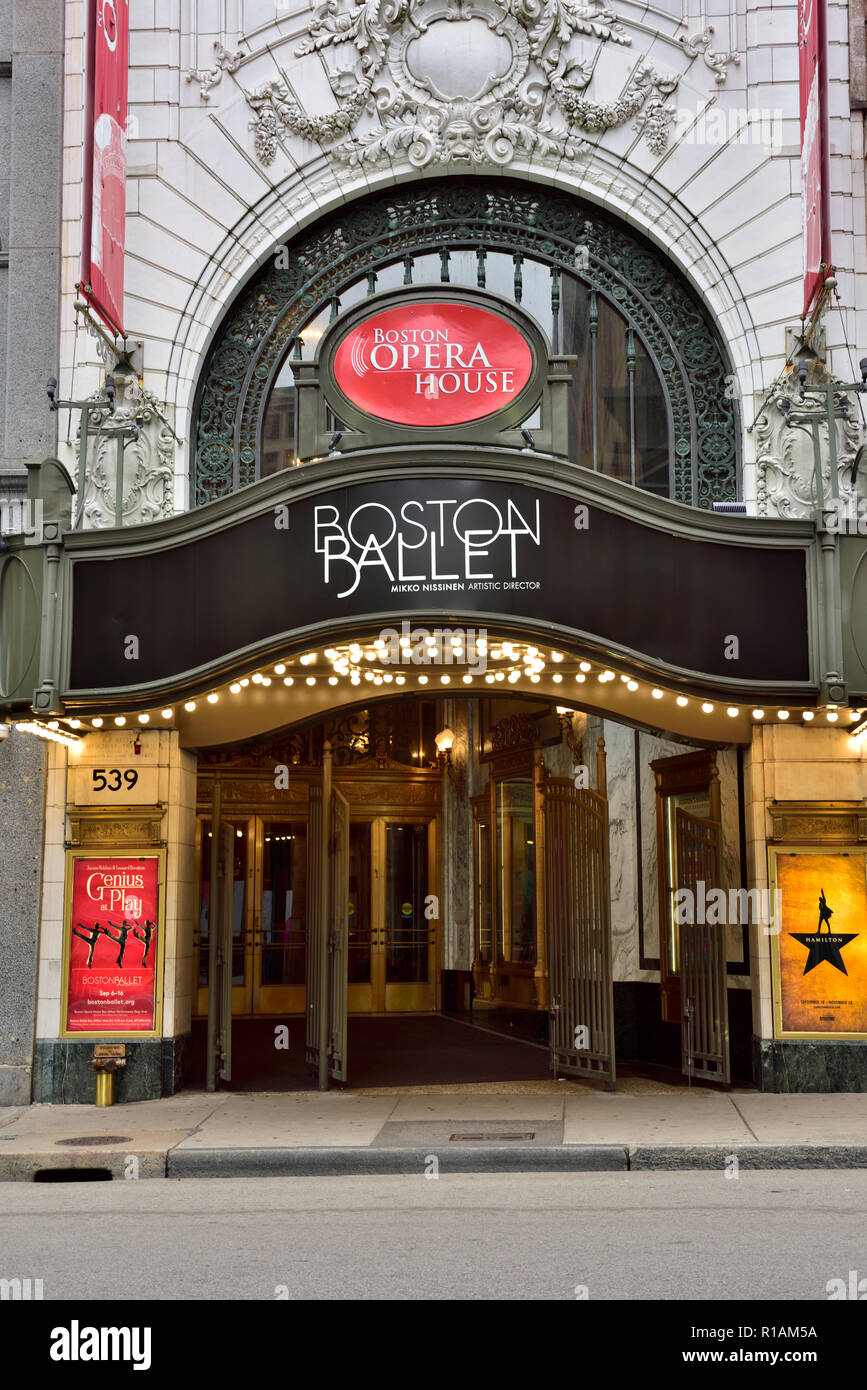 Entrance Boston Opera House and Ballet, Massachusetts, USA Stock Photo