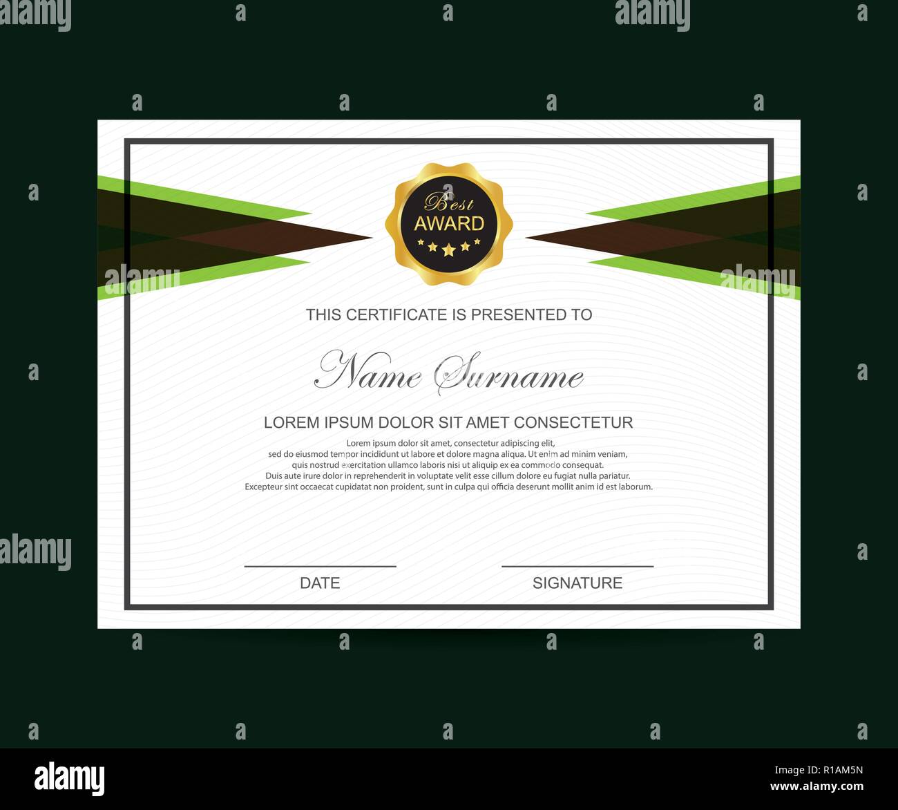 Modern certificate template and more background use Stock Vector Image ...