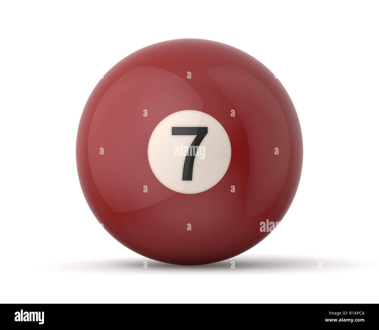 3d rendered 7 ball on a white background Stock Photo - Alamy