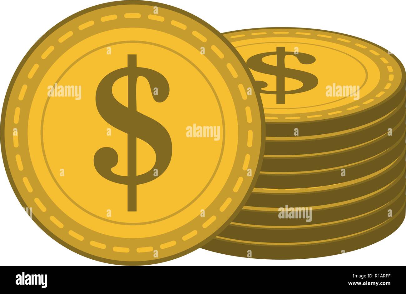 Coins stacked symbol isolated vector illustration graphic design Stock ...