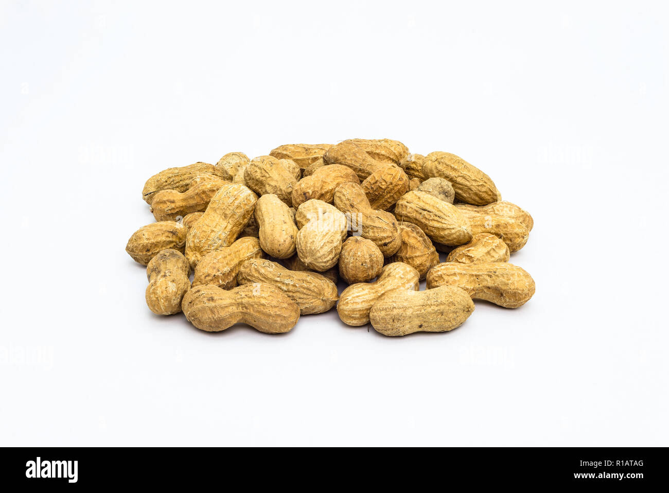 Peanuts in shell isolated on white background with clipping path Stock