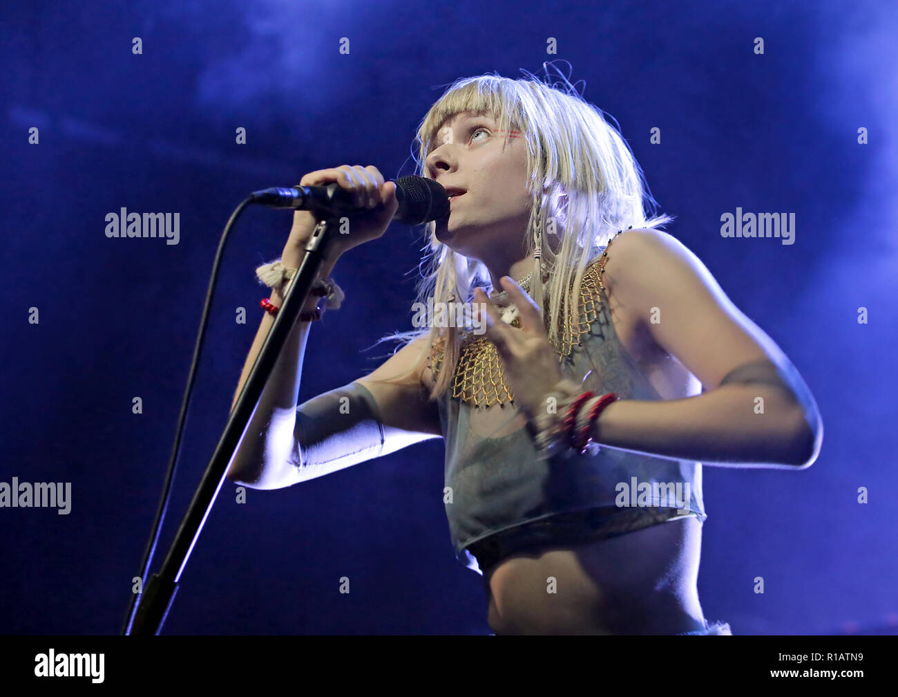 Aurora performing live in concert at Manchester Academy Featuring