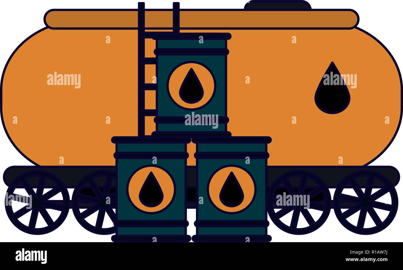 Oil container tank with barrels stacked vector illustration graphic