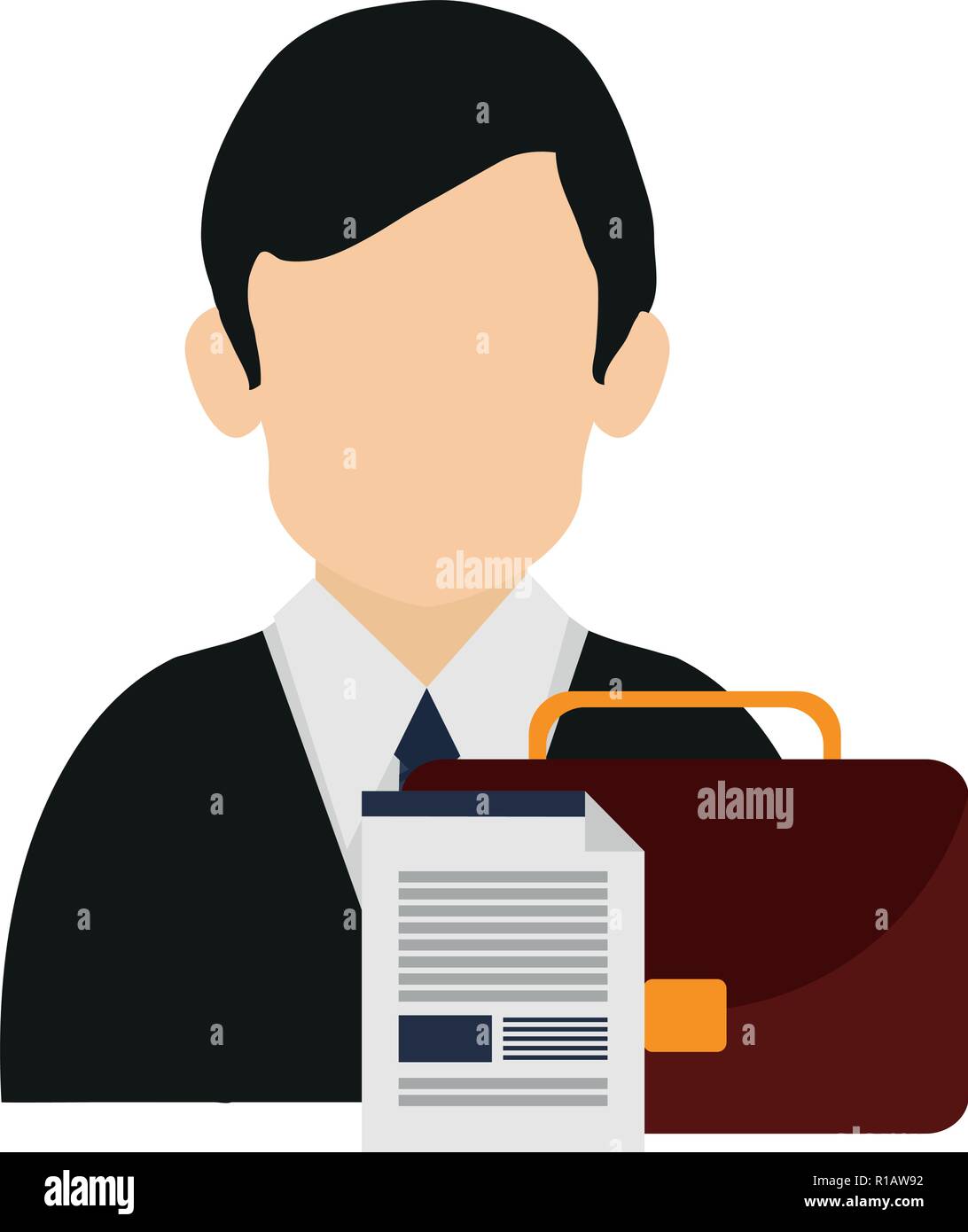 Businessman documents avatar character Stock Vector Images - Alamy