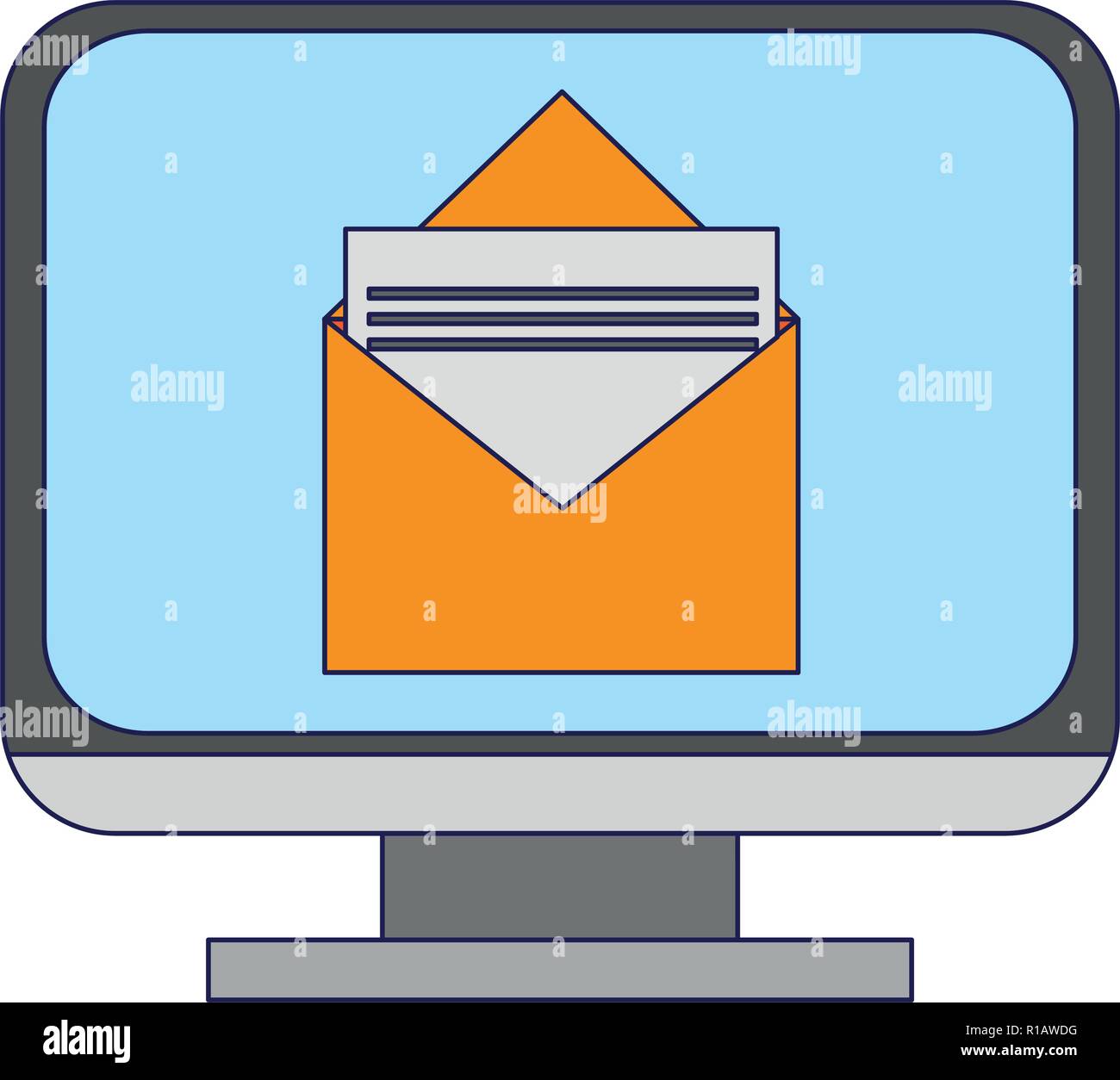 Email Technology Vector Email computer technology symbol blue lines vector illustration graphic ...