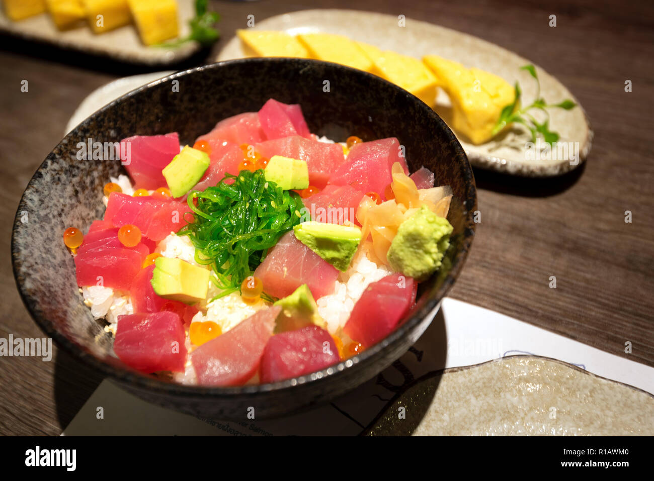 Marujo Rice japanese Rice with Maguro Stock Photo - Alamy