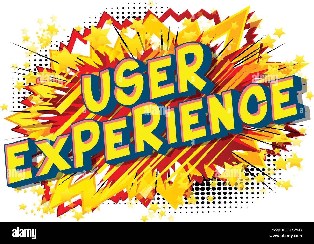 User Experience - Vector illustrated comic book style phrase. Stock Vector