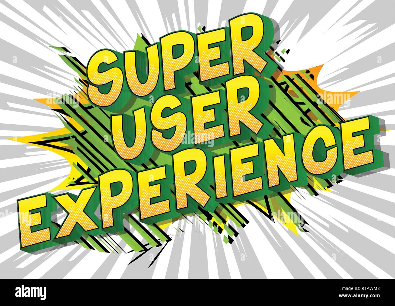 Super User Experience - Vector illustrated comic book style phrase. Stock Vector