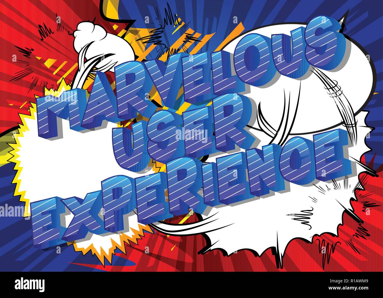 Marvelous User Experience - Vector illustrated comic book style phrase. Stock Vector