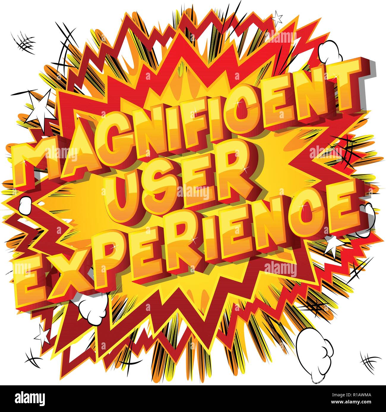 Magnificent User Experience - Vector illustrated comic book style phrase. Stock Vector
