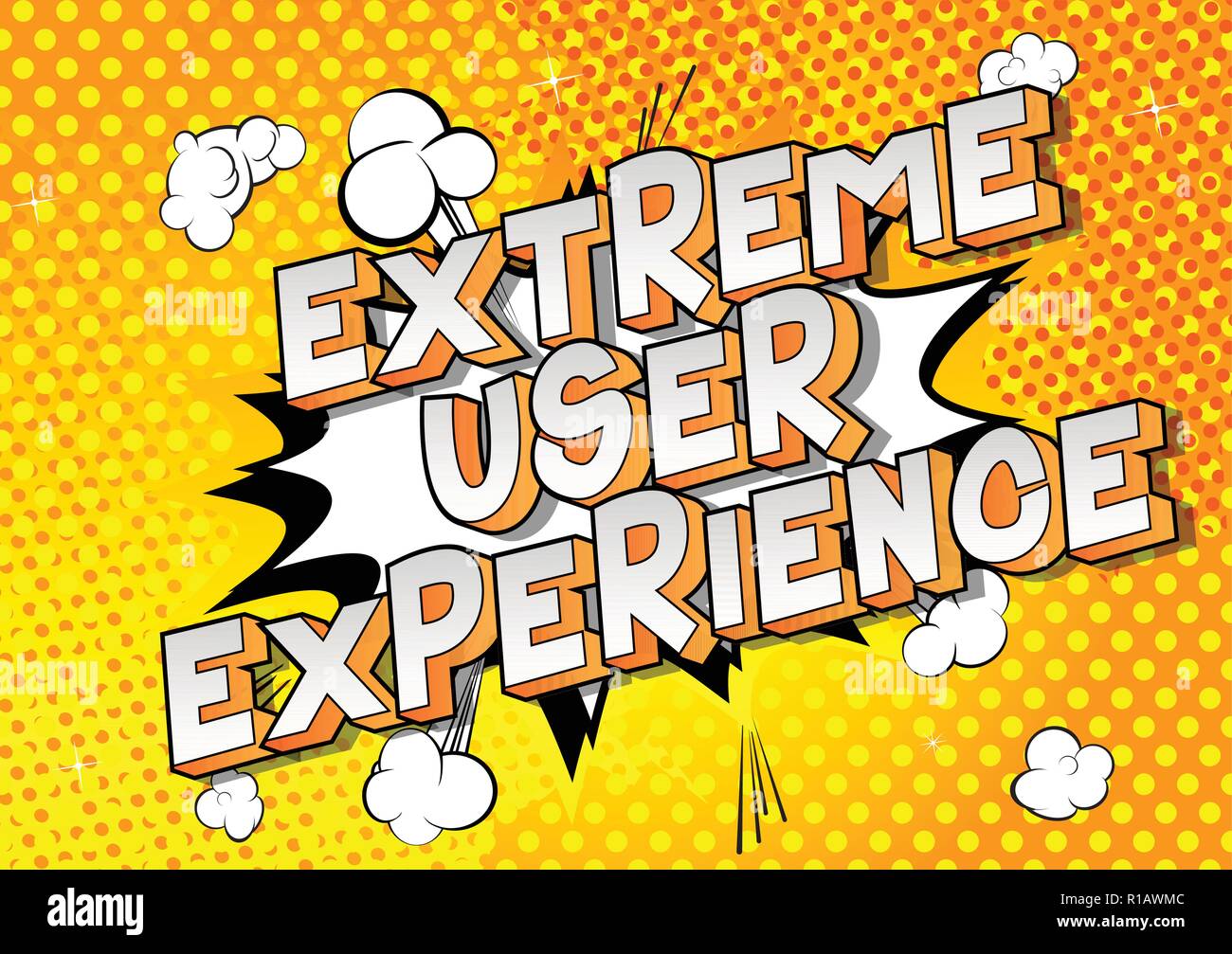 Extreme User Experience - Vector illustrated comic book style phrase. Stock Vector