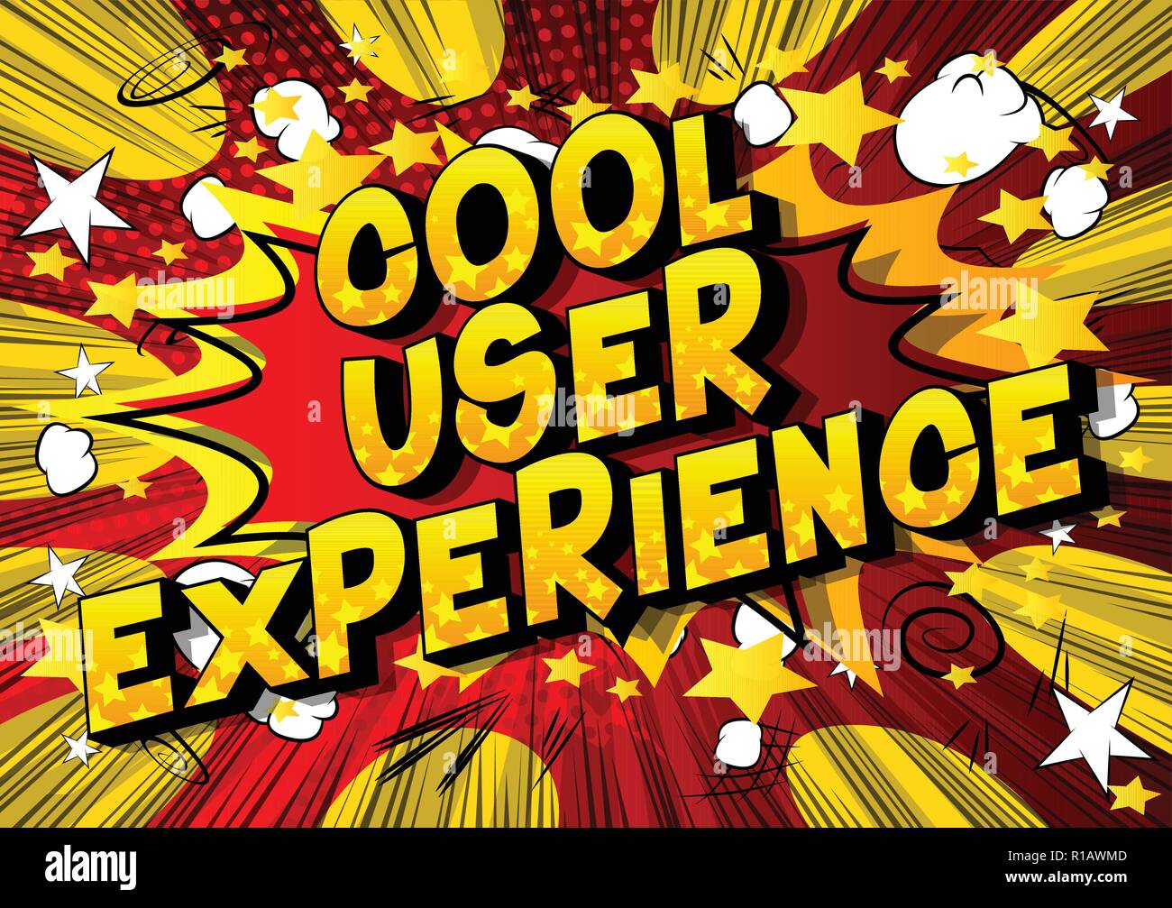Cool User Experience - Vector illustrated comic book style phrase. Stock Vector