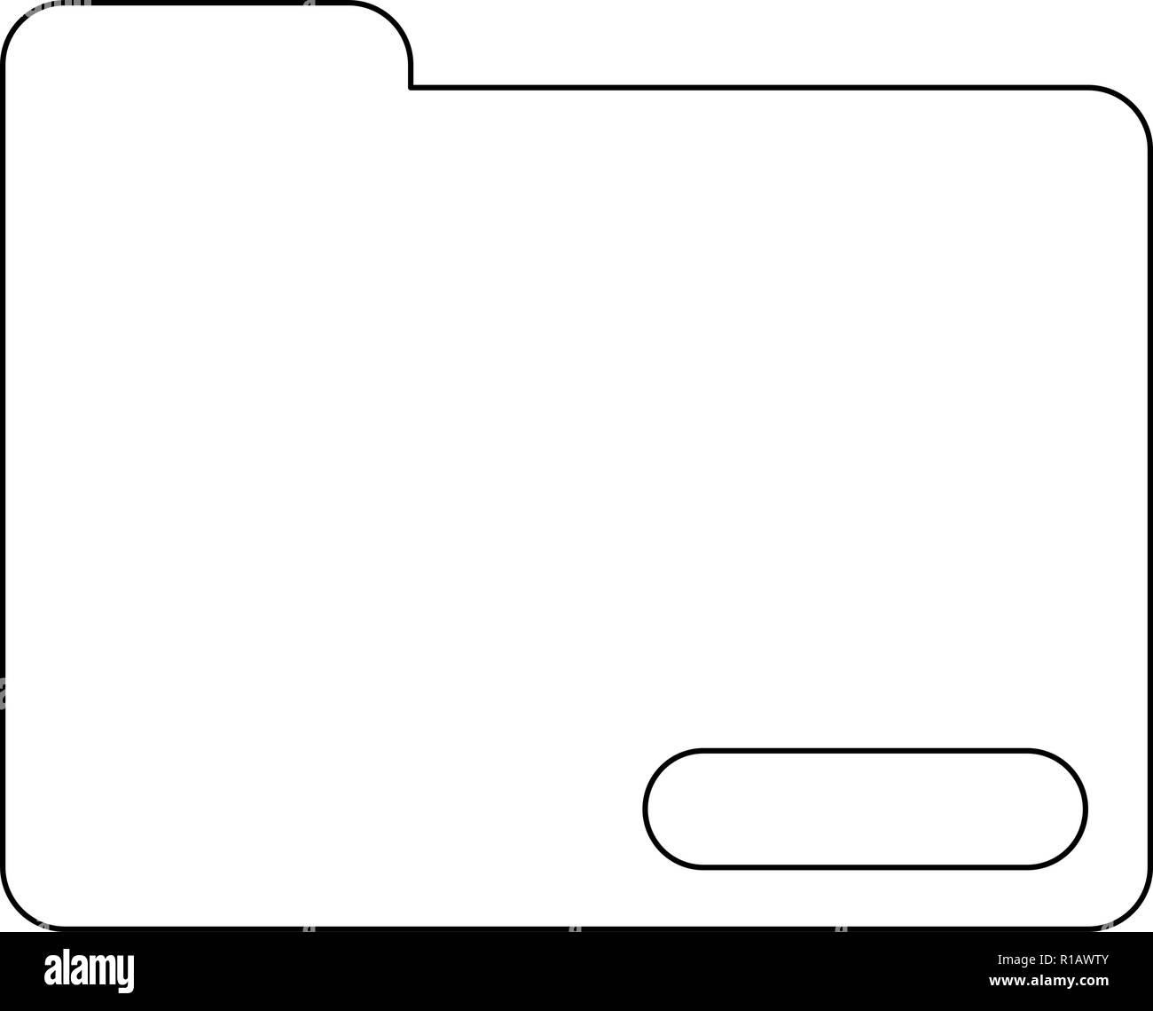 Folder document symbol isolated in black and white vector illustration ...