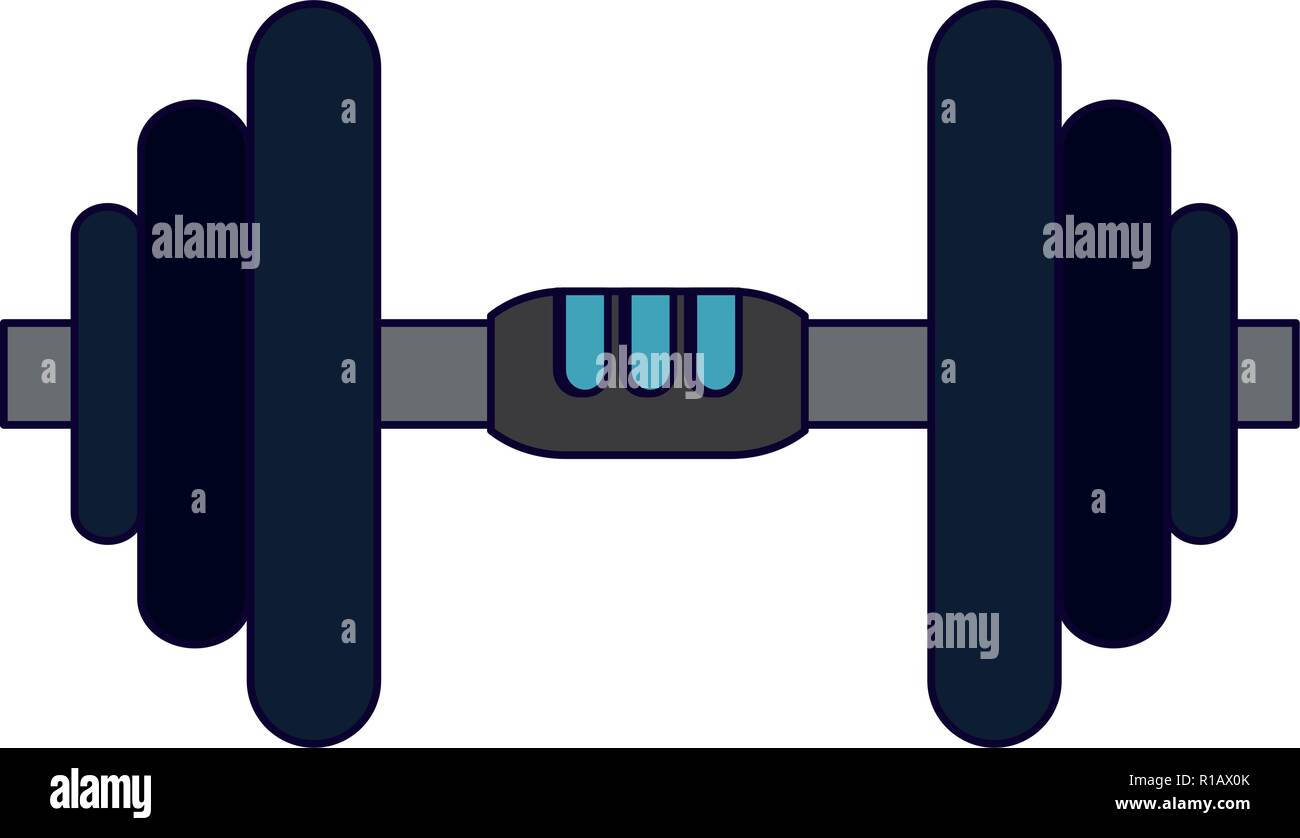 Gym dumbbells iron weights vector illustration graphic design Stock