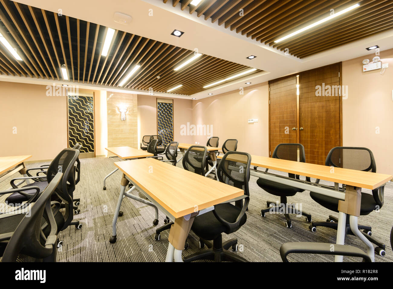 Conference room tables and chairs Stock Photo Alamy