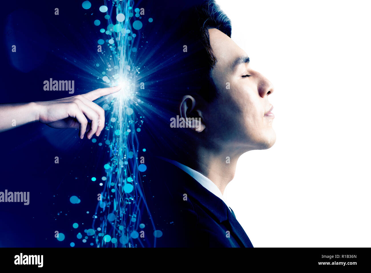 business man and AI (Artificial Intelligence) concept Stock Photo