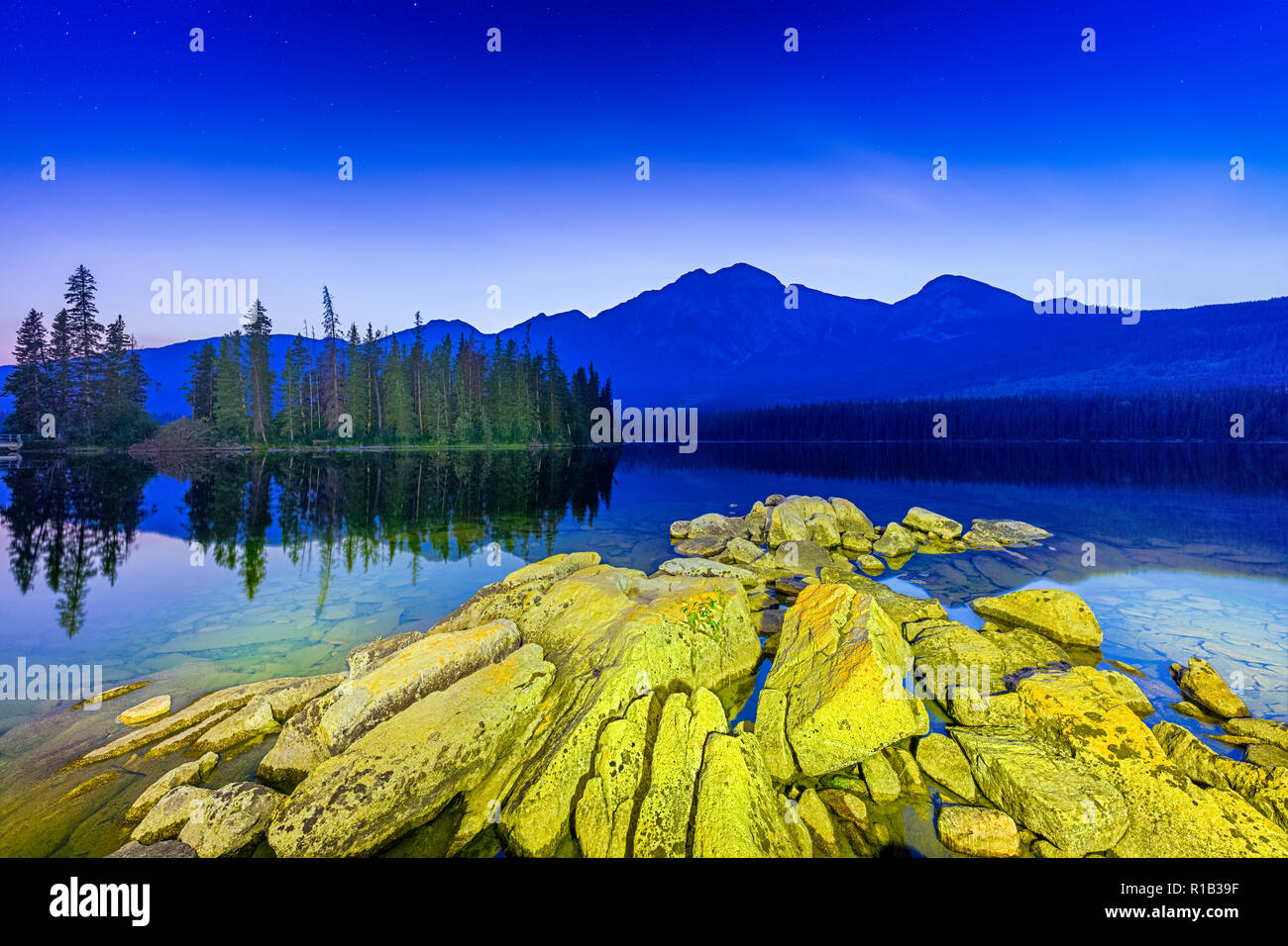 Pyramid Lake in Jasper National Park, Alberta Canada Stock Photo Alamy